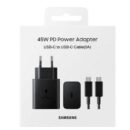 شاحن سامسونج أصلي سريع 45 واط PD مع كابل USB-C إلى USB-C (5A)